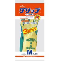ショーワグローブ 313 グリップ(ソフトタイプ)3双 M/グリーン　1パック（直送品）