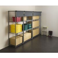 【軒先渡し】ドウシシャ ルミナス ロールスクリーン付ラック 4段 幅1215×奥行460×高さ1740mm グレー EX12S-4GY 1台（直送品）