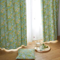 スミノエ デザインライフ セミオーダー カーテン オハナバタケ 2200×1000mm ライトグリーン 1セット(2枚入)（直送品）