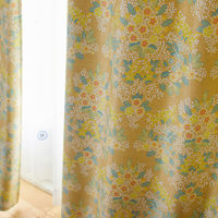 スミノエ デザインライフ セミオーダー カーテン ミックスブーケ 1900×1800mm イエロー 1セット(2枚入)（直送品）