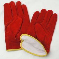 小野商事 牛床革手袋 オイル加工 内綿付き 赤 L 朱雀 AG4815 1セット(1双×2)