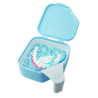 入れ歯洗浄 ケース デントクリアカップ 入れ歯洗浄用 ブルー K-7011 1個 紀陽除虫菊