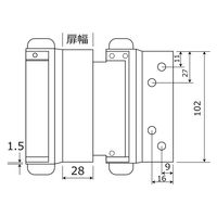 和気産業 WAKI 自由丁番 〈黒〉 BKー476 102mm 1セット(4個:2個×2セット)（直送品）
