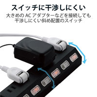 延長コード 電源タップ コンセント 2.5m 2ピン 10個口 個別スイッチ 雷ガード 黒 ECT-1625BK エレコム 1個