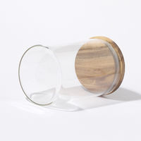 ウッドロングガラスキャニスター(1000ml) クリア LAKOLE/ラコレ