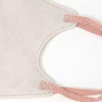 ラメゴム2D不織布マスク(20枚入り) ライトベージュ×ピンク&グレージュ×レッド LAKOLE/ラコレ