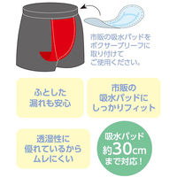 ケアファッション 吸水パッド対応安心快適ボクサーブリーフ 杢グレー L W018005142 1枚（直送品）