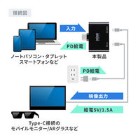 サンワサプライ USB TypeーC 拡張アダプタ(アダプタタイプ・PD対応) AD-ALCCPD01 1個