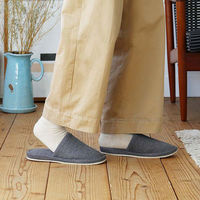 スリッパ 外縫いタイプ 室内 洗濯可 静音 滑り止め付 Lサイズ グレー 1足 オリジナル