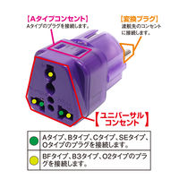 ナカバヤシ 海外用電源変換プラグ SEタイプ Wコンセント MBA-WSE 1個