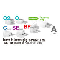 ナカバヤシ 日本国内用電源変換プラグ マルチタイプ(BF/C/SE/O/O2) MBA-KMLT 1個
