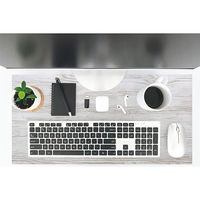 明和グラビア デスクマット 29×58cm パ-ソナルデスクマット 木目 塩化ビニル樹脂 ホワイト 403864 1個（直送品）