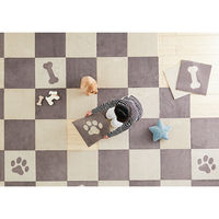 オカ ペットラグ ピタペトモ 45×45cm 2枚入り ペットマット 吸着 洗える プレ-ン×プレ-ン(ベ-ジュ) 448048 1個（直送品）