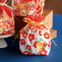 ヘッズ 和風PE巾着バッグ-S/つばき WA-BS1 1袋（20枚入）