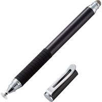 タッチペン スタイラスペン 2WAY(ディスク+導電繊維) ラバーグリップ ブラック PWTP2WY01BK エレコム 1個