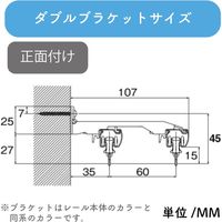 プロ仕様カーテンレール「4.00m 正面付け ダブル・ライトG」 nexty-400sw-rg-2 2セット トーソー　１セット(２本)（直送品）
