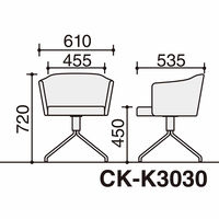 【組立設置込】コクヨ コーデ チェア 塗装脚白 背座回転 ホワイトグレー/ソフトテラコッタ 1脚（直送品）