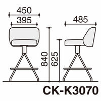 【組立設置込】コクヨ コーデ ミドルハイチェア 塗装脚白 ホワイトグレー 1脚（直送品）
