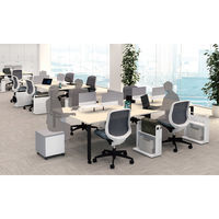 【組立設置込】コクヨ ワークフィット 会議用 配線ボックス付 アジャスター 幅2100×奥行1050×高さ720mm Wナチュラル/ホワイト 1台（直送品）