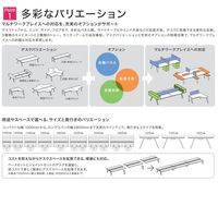【組立設置込】プラス ジェネラ フリーデスク両面ストレート ベースセット 幅1600×奥行1425×高さ720mm ミディアムウッド/ブラック 1台（直送品）