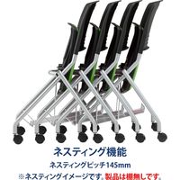 藤沢工業 TOKIO FNCシリーズ ミーティングチェア FNC-K5 ライトグリーン 1セット（4脚入）（取寄品）
