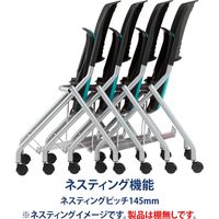 藤沢工業 TOKIO FNCシリーズ ミーティングチェア FNC-K5 クリアグリーン 1セット（4脚入）（取寄品）