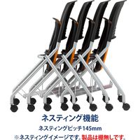 藤沢工業 TOKIO FNCシリーズ ミーティングチェア FNC-K5 オレンジ 1セット（4脚入）（取寄品）