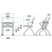 藤沢工業 TOKIO FNCシリーズ ミーティングチェア FNC-K5A ライトグリーン 1セット（4脚入）（取寄品）