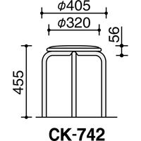 【設置込】コクヨ スツール 会議イス スタッキングチェア 固定丸パイプ脚 ビニールシート グリーン CK-742G 1脚（直送品）