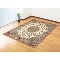 ファミリー・ライフ ＜ヒートセット加工＞ペルシャ柄ウィルトン織ダイニングカーペット 3畳用 グリーン a1770720（直送品）