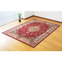 ファミリー・ライフ ＜ヒートセット加工＞ペルシャ柄ウィルトン織ダイニングカーペット 4.5畳用 グリーン a1770820（直送品）