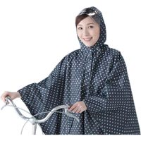 川住製作所 レインポンチョ（収納袋付） ブラックドット KW-622BD（直送品）