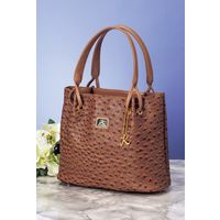 小田清 <ユリ・コジマ>オースト型押し手提げブラウン 6687620（直送品）