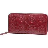 小田清 イタリアンレザーコイン分け長財布グリーン 花柄型押し a1747420（直送品）