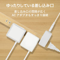 延長コード 電源タップ コンセント 1m 2ピン 6個口 雷ガード 木目 オーク ECT-0201O エレコム 1個