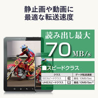 エレコム MicroSDXCカード/データ復旧サービス付/UHS-I U1 70MB/s 256GB MF-MS256GU11R 1個