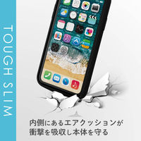 iPhoneXR ケース カバー TPU ポリカーボネート フレームカラー 耐久性 ストラップホール付 ブラック PM-A18CTSLFCBK エレコム 1個