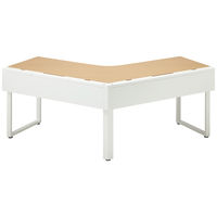 【組立設置込】Ceha プレノデスクシステム 120度天板デスク　幅1243×奥行1243×高さ720mm 天板オーク/脚ホワイト　1台（4梱包）（取寄品）