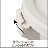 リス 抗菌丸ペール 75L オフホワイト 1台（70Lゴミ袋対応）シンプル ダストボックス  丸型ペール フタ式 日本製 幅530×奥行530×高さ675mm