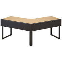 【組立設置込】Ceha プレノデスクシステム 120度天板デスク　幅1243×奥行1243×高さ720mm 天板オーク/脚ブラック　1台（4梱包）（取寄品）