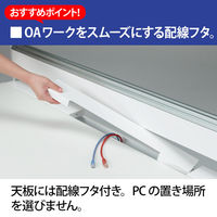 Ceha プレノデスクシステム L型天板デスク　左用　幅1675×奥行1075×高さ720mm 天板オーク/脚ブラック 1台（4梱包）（取寄品）