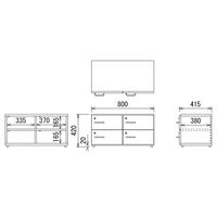【セール】アスプルンド 木製ユニットキャビネット 1段PCロッカー ナチュラル 幅800×奥行415×高さ420mm 1台