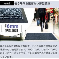 屋内外兼用玄関マット アイアンホース（ストライプ）ブラック・スカーレット 36 x 60 cm 1枚