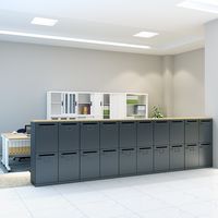 【軒先渡し】Y2K AKIRA ロッカー 4人用 2列2段 幅800×奥行410×高さ1130mm ナチュラル/ブラック 1台（直送品）