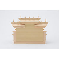 静岡木工 神棚の里 屋根違い三社 小 本金具 幅500×奥行220×高さ400mm 白木 1台（直送品）