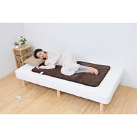 山善（YAMAZEN） 電気敷毛布 140×80cm YMS-F34P（T） ブラウン 丸洗い可 フランネル×プードルタッチ