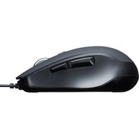 有線マウス　静音　5ボタン　中型サイズ　ブルーLED　MA-BL163BK　サンワサプライ　1個