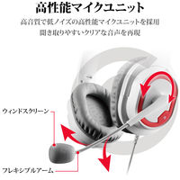 ヘッドセット オーバーヘッド ゲーミング 両耳 φ3.5mm 4極ミニプラグ PS5 任天堂スイッチ ホワイト HS-G30WH エレコム 1個（直送品）