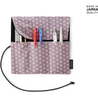 サキ ロールペンケース・和柄 麻の葉柄/ムラサキ(セット:9個入) 4990630661107 1セット(9個入)（直送品）