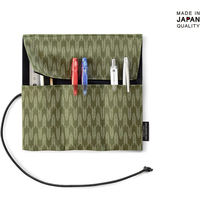 サキ ロールペンケース・和柄 ヤガスリ柄/マッチャ(セット:9個入) 4990630661121 1セット(9個入)（直送品）